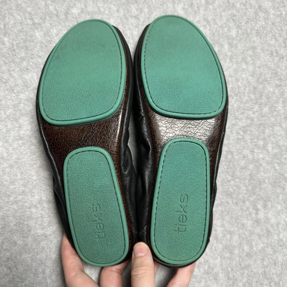 Tieks by Gavrieli Ballet Flats Shoes Black Leather Ballerina Slip-On Woman's 8‎